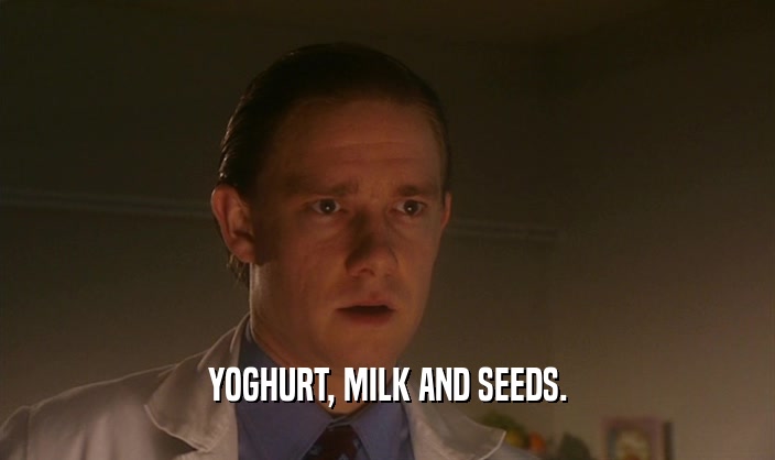 YOGHURT, MILK AND SEEDS.  