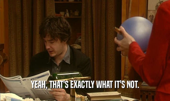 YEAH, THAT'S EXACTLY WHAT IT'S NOT.  