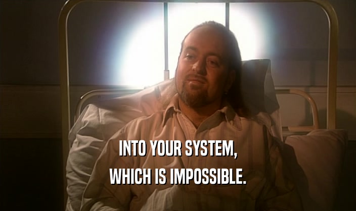 INTO YOUR SYSTEM, WHICH IS IMPOSSIBLE. 