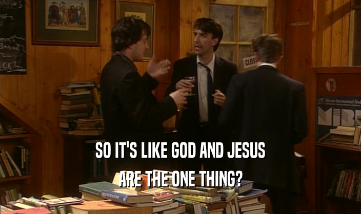 SO IT'S LIKE GOD AND JESUS ARE THE ONE THING? 