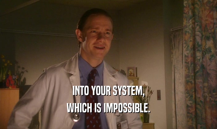 INTO YOUR SYSTEM, WHICH IS IMPOSSIBLE. 