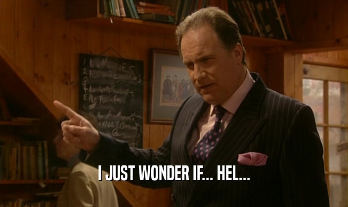 I JUST WONDER IF... HEL...  