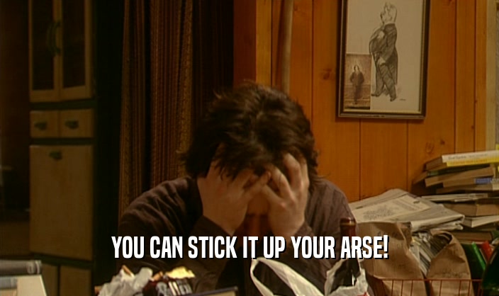 YOU CAN STICK IT UP YOUR ARSE!  