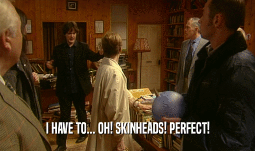 I HAVE TO... OH! SKINHEADS! PERFECT!  