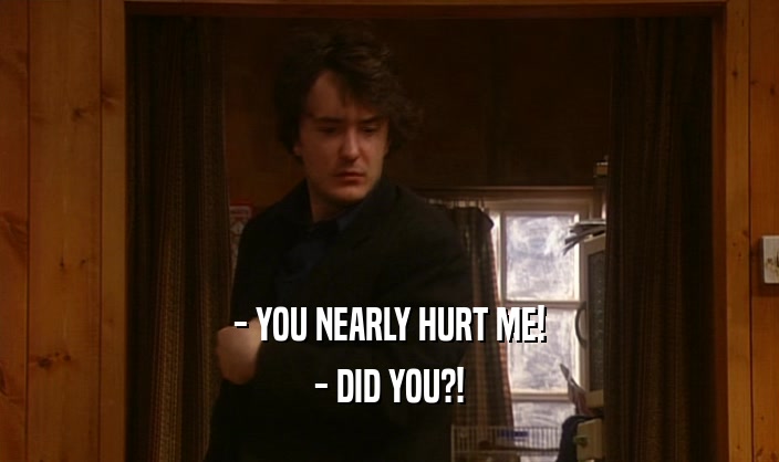 - YOU NEARLY HURT ME! - DID YOU?! 