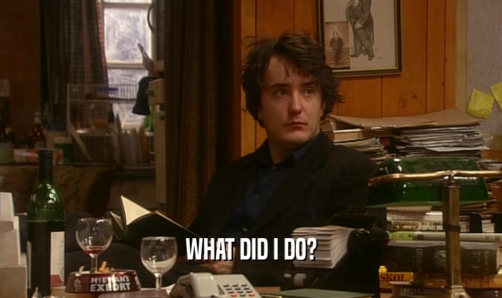 WHAT DID I DO?  