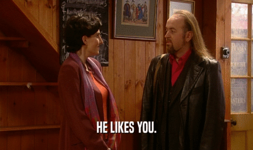 HE LIKES YOU.  