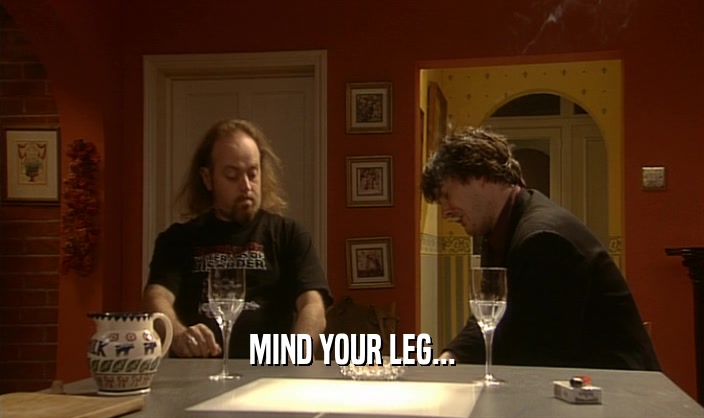 MIND YOUR LEG...  