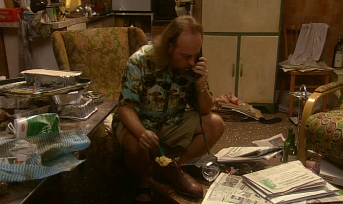 RIGHT NOW, I'M EATING SCRAMBLED EGG WITH A COMB, FROM A SHOE! 