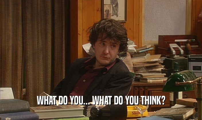 WHAT DO YOU... WHAT DO YOU THINK?  