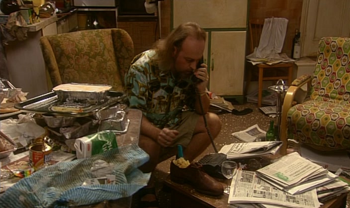RIGHT NOW, I'M EATING SCRAMBLED EGG WITH A COMB, FROM A SHOE! 