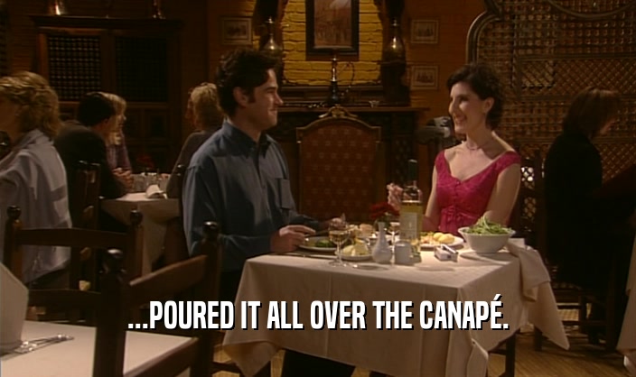 ...POURED IT ALL OVER THE CANAP