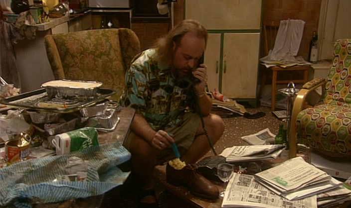 RIGHT NOW, I'M EATING SCRAMBLED EGG WITH A COMB, FROM A SHOE! 