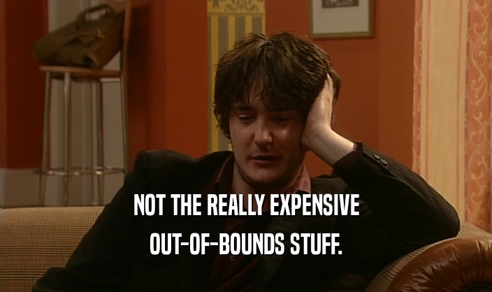 NOT THE REALLY EXPENSIVE OUT-OF-BOUNDS STUFF. 