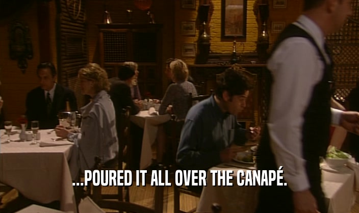 ...POURED IT ALL OVER THE CANAP