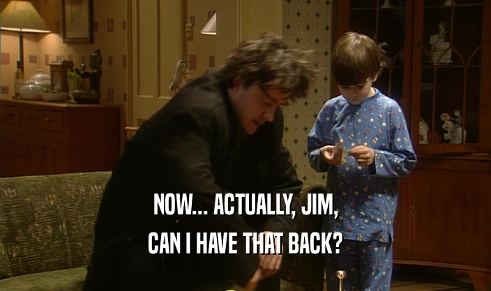 NOW... ACTUALLY, JIM, CAN I HAVE THAT BACK? 