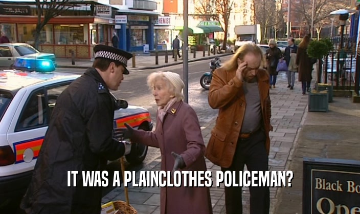 IT WAS A PLAINCLOTHES POLICEMAN?  