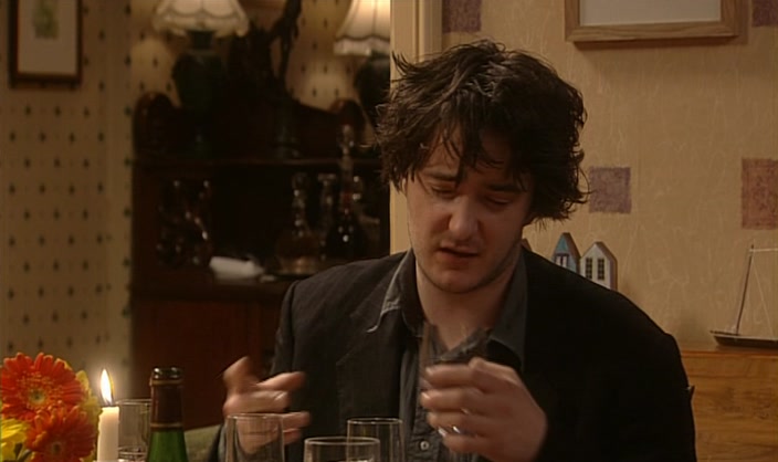 HE'S DRINKING MILK FROM THE FRIDGE AND THAT'S ALL WRONG. 