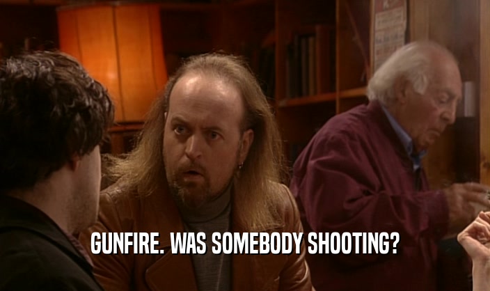 GUNFIRE. WAS SOMEBODY SHOOTING?  