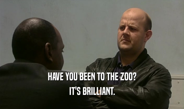 HAVE YOU BEEN TO THE ZOO? IT'S BRILLIANT. 