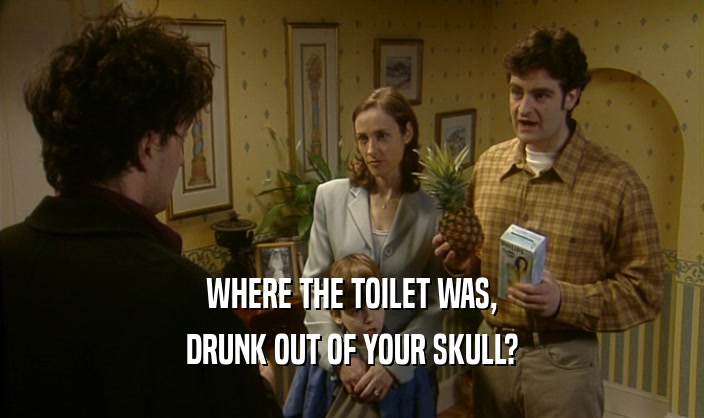 WHERE THE TOILET WAS, DRUNK OUT OF YOUR SKULL? 