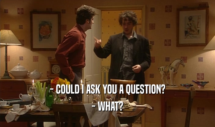 - COULD I ASK YOU A QUESTION? - WHAT? 