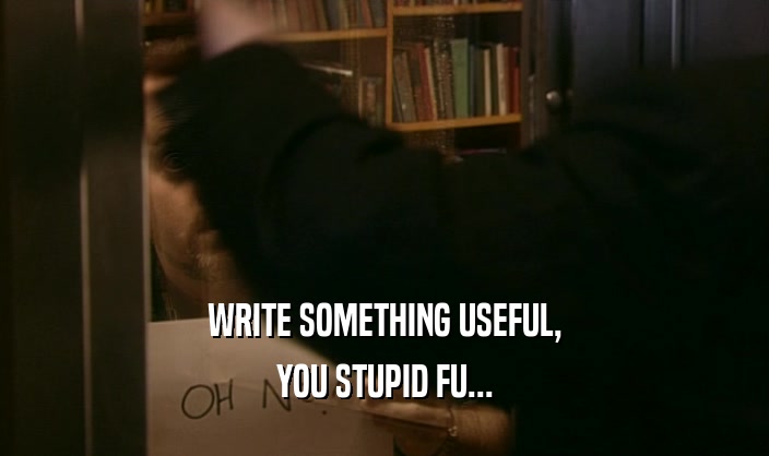 WRITE SOMETHING USEFUL, YOU STUPID FU... 