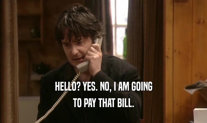 HELLO? YES. NO, I AM GOING TO PAY THAT BILL. 