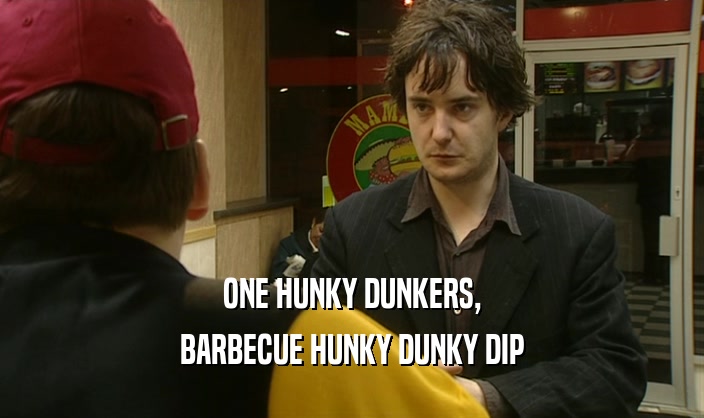 ONE HUNKY DUNKERS, BARBECUE HUNKY DUNKY DIP 