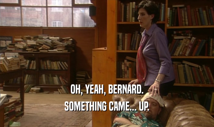 OH, YEAH, BERNARD. SOMETHING CAME... UP. 