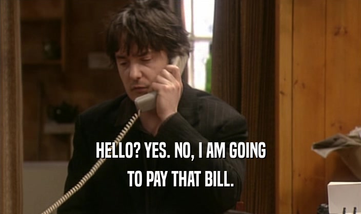 HELLO? YES. NO, I AM GOING TO PAY THAT BILL. 