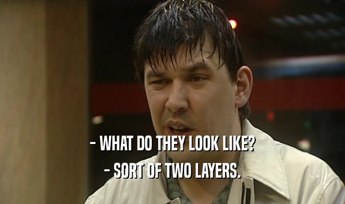 - WHAT DO THEY LOOK LIKE? - SORT OF TWO LAYERS. 