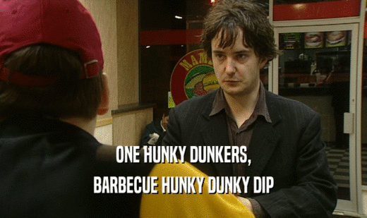 ONE HUNKY DUNKERS, BARBECUE HUNKY DUNKY DIP 