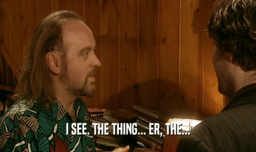I SEE. THE THING... ER, THE...  