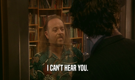 I CAN'T HEAR YOU.  