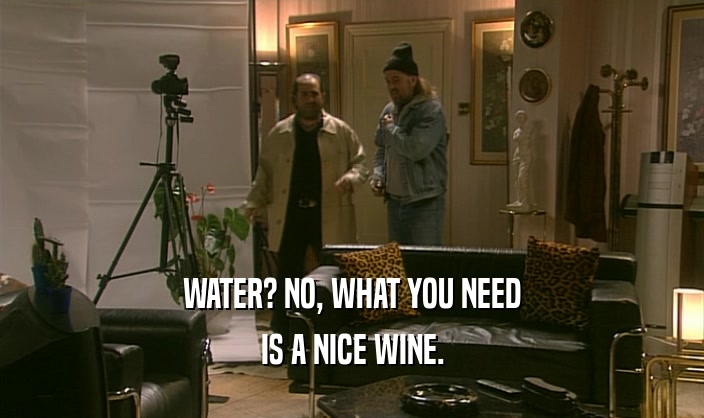 WATER? NO, WHAT YOU NEED IS A NICE WINE. 