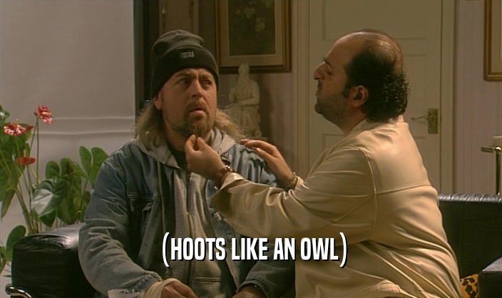 (HOOTS LIKE AN OWL)  