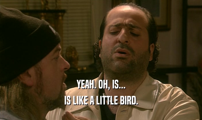 YEAH. OH, IS... IS LIKE A LITTLE BIRD. 