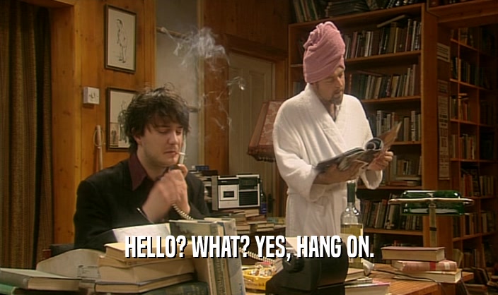 HELLO? WHAT? YES, HANG ON.  