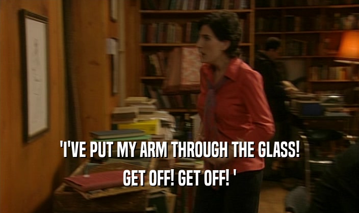 'I'VE PUT MY ARM THROUGH THE GLASS!
 GET OFF! GET OFF! '
 