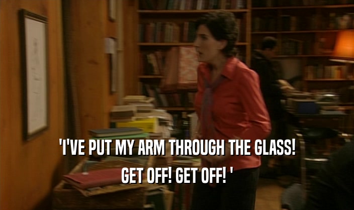 'I'VE PUT MY ARM THROUGH THE GLASS! GET OFF! GET OFF! ' 