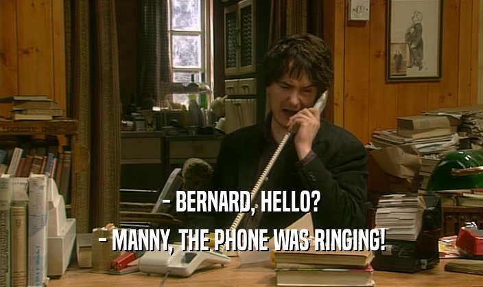 - BERNARD, HELLO? - MANNY, THE PHONE WAS RINGING! 