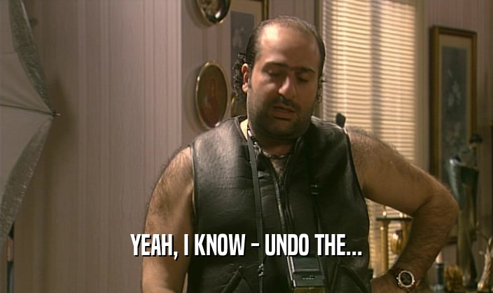 YEAH, I KNOW - UNDO THE...  