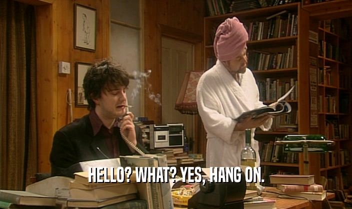 HELLO? WHAT? YES, HANG ON.  