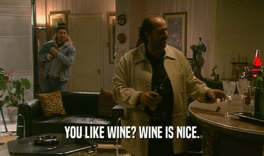 YOU LIKE WINE? WINE IS NICE.  
