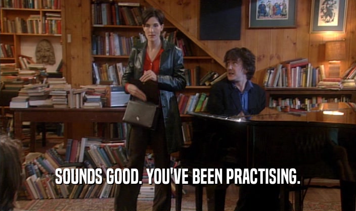 SOUNDS GOOD. YOU'VE BEEN PRACTISING.  