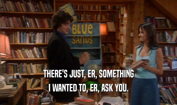 THERE'S JUST, ER, SOMETHING I WANTED TO, ER, ASK YOU. 