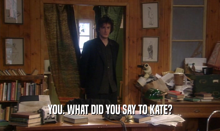 YOU. WHAT DID YOU SAY TO KATE?  