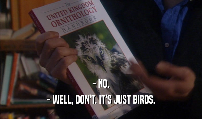 - NO. - WELL, DON'T. IT'S JUST BIRDS. 