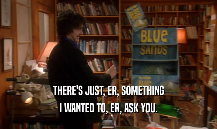 THERE'S JUST, ER, SOMETHING I WANTED TO, ER, ASK YOU. 
